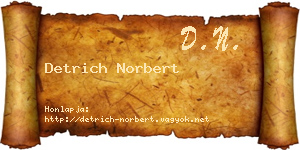 Detrich Norbert névjegykártya